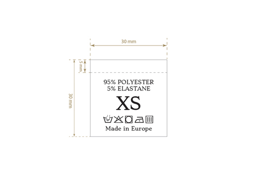 Eticheta de compozitie cu marime Model TC-M189