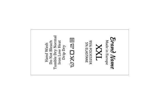 Eticheta de compozitie cu marime Model TC-M31