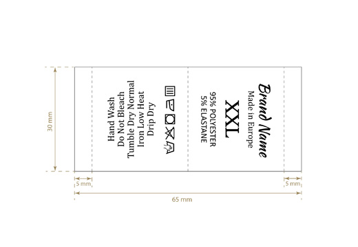 Eticheta de compozitie cu marime Model TC-M31