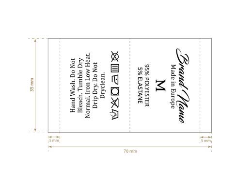 Eticheta de compozitie cu marime Model TC-M336